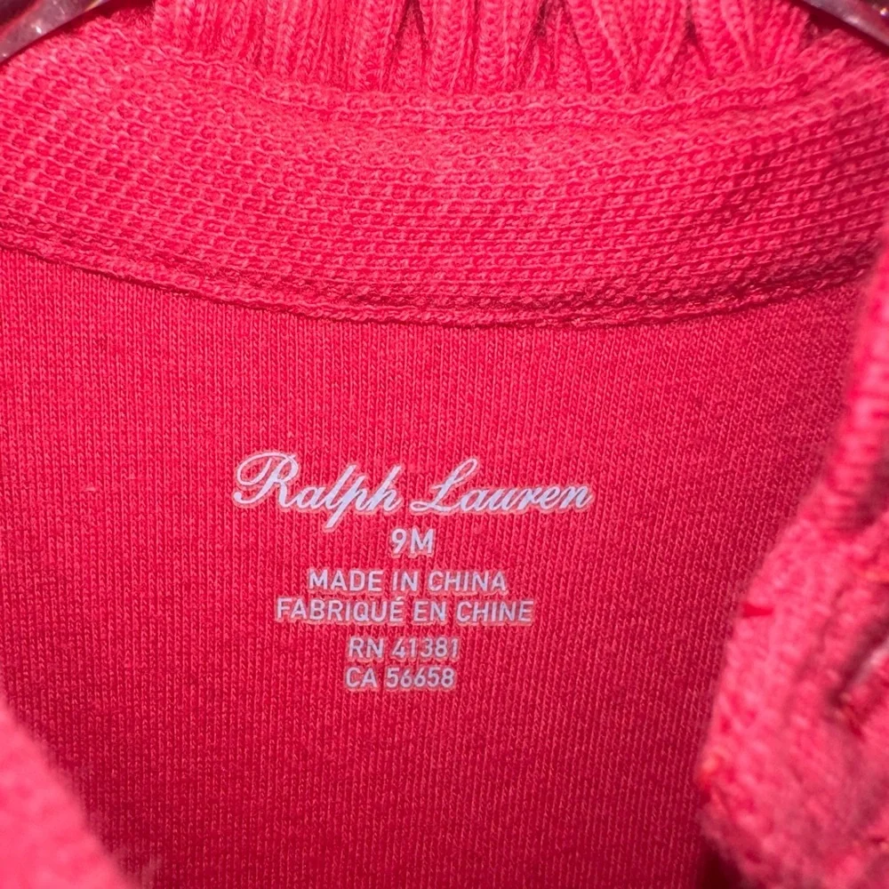 Ralph Lauren Girls Red/Pink Ruffle Onepiece Romper Size 9 Months